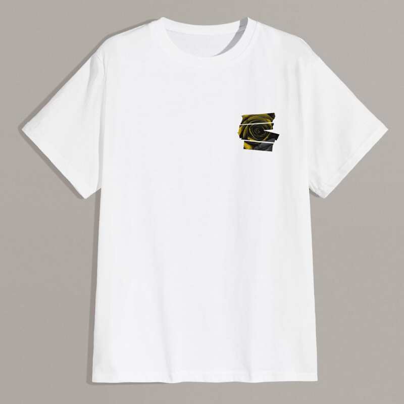 

Guys Flower Graphic Tee, White