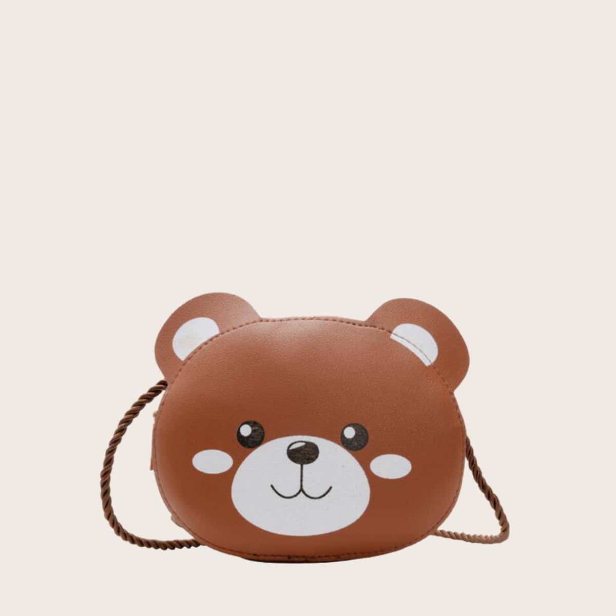 

Cartoon Bear Crossbody Bag, Brown