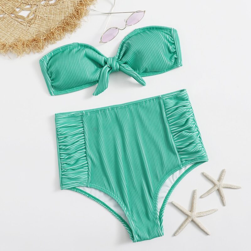

Knot High Waist Bikini Swimsuit, Green