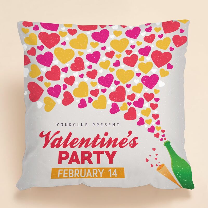 

Valentine's Day Heart Cushion Cover Without Filler, Multicolor