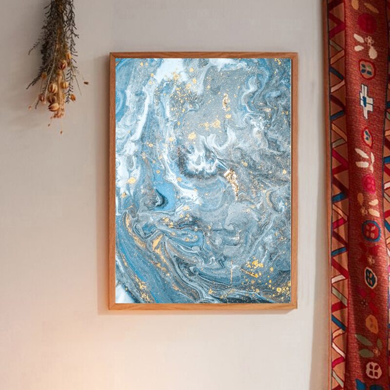 

Marble Pattern Wall Painting Without Frame, Multicolor