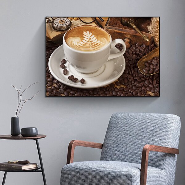 

Coffee Print Wall Painting Without Frame, Multicolor