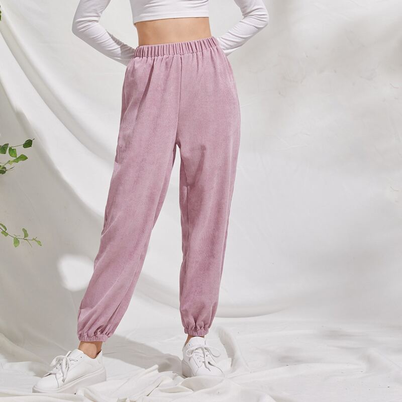 

Solid Corduroy Joggers, Dusty pink