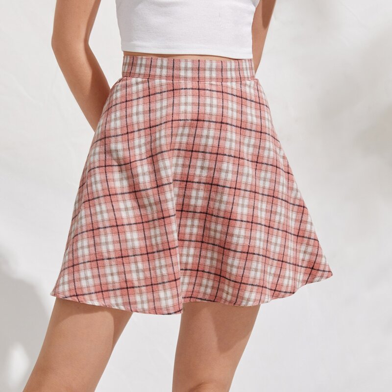 

Plaid Skate Skirt, Dusty pink