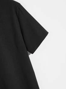 Manfinity EMRG Men Reflective Wings And Letter Graphic Tee - Black - View 5