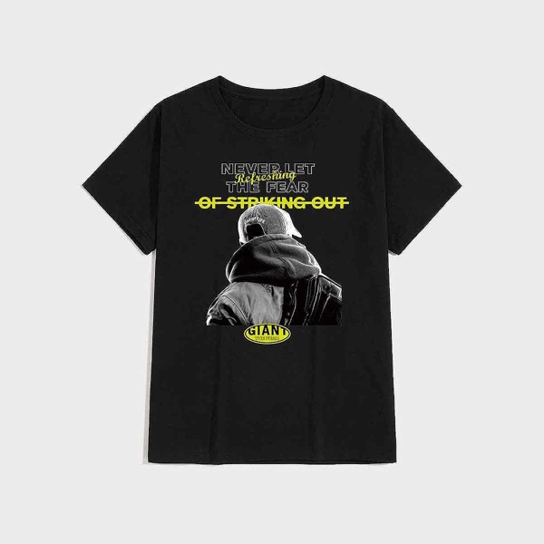

Men Figure And Slogan Graphic Tee, Black