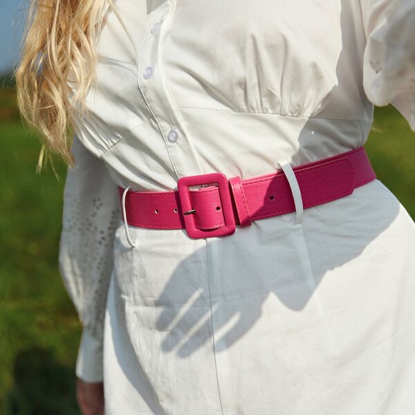 

Geo Buckle Belt, Hot pink