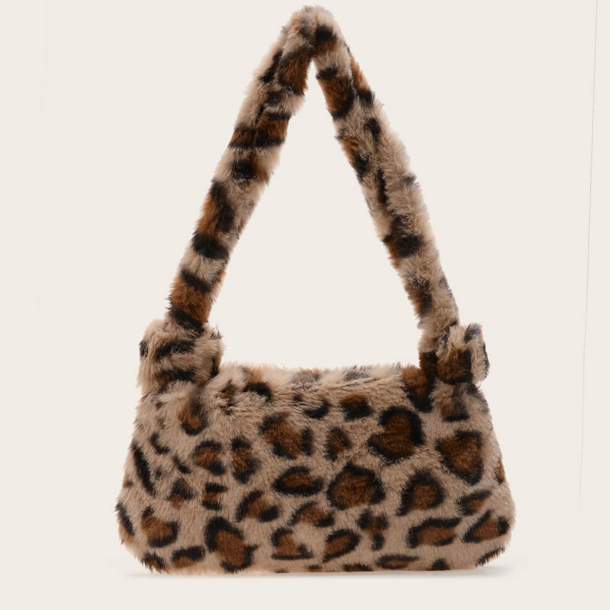 

Leopard Baguette Bag, Brown