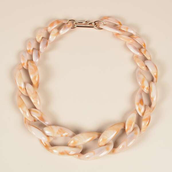 

Resin Chain Necklace, Beige