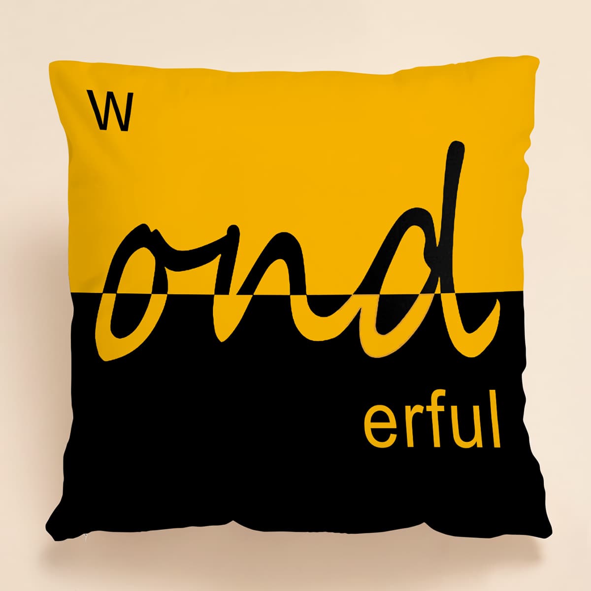 

Letter Print Cushion Cover Without Filler, Multicolor