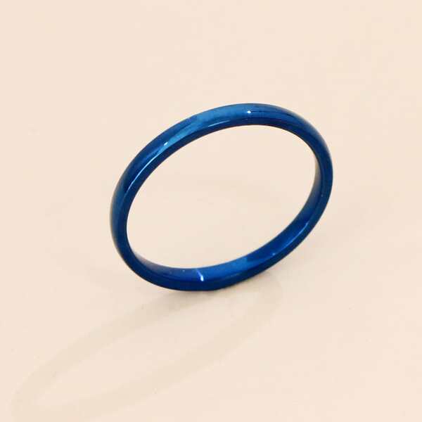 

Stainless Steel Round Ring, Blue