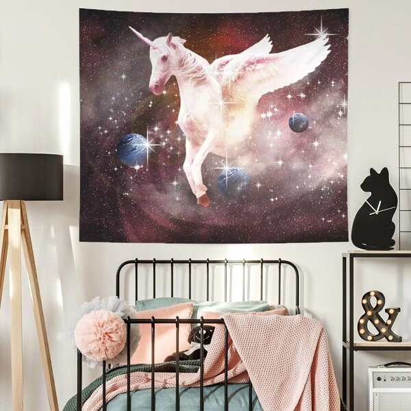 

Unicorn Print Tapestry, Multicolor