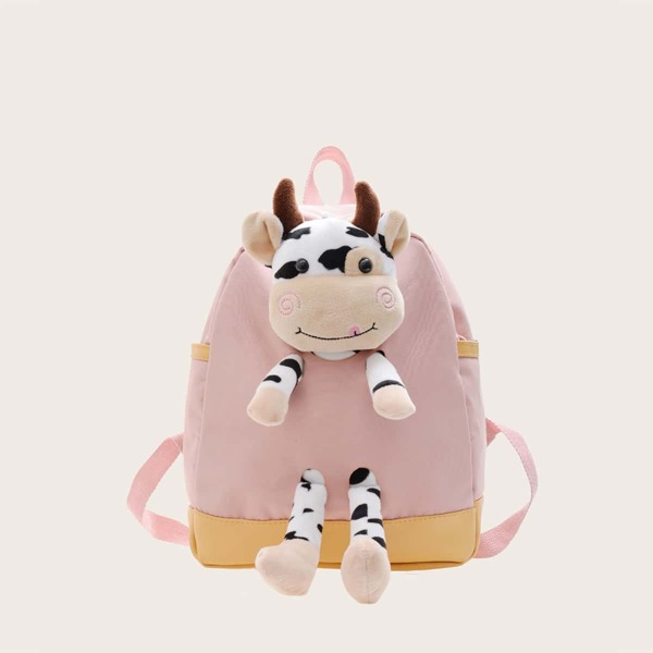 

Girls Cartoon Decor Backpack, Pink