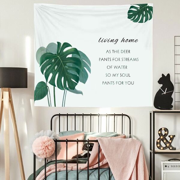 

Tropical Leaf Print Tapestry, Multicolor
