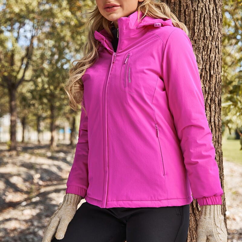 

3 In 1 Hooded Sports Jacket, Hot pink
