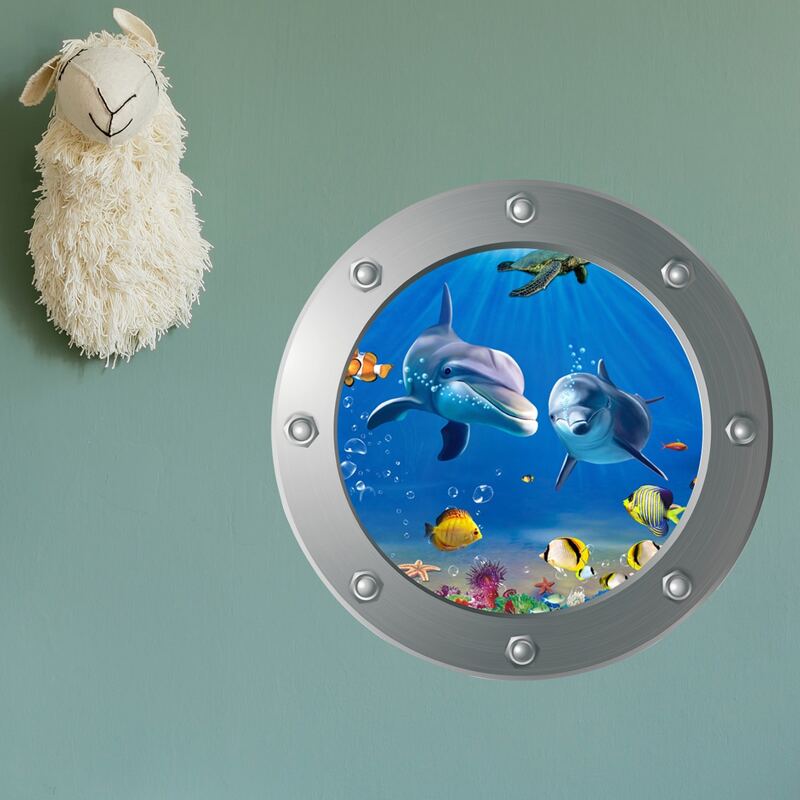 

Kids Dolphin Pattern Wall Sticker, Multicolor