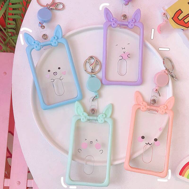 

1pc Random Cartoon Clear Card Holder, Multicolor