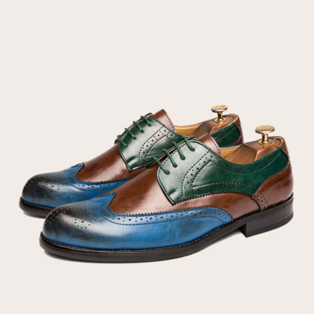 

Guys Color Block Lace-up Front Dress Shoes, Multicolor
