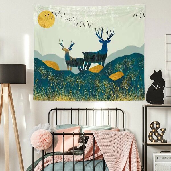 

Elk Print Tapestry, Green