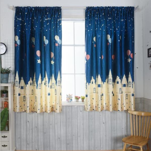 

Castle Print Single Panel Curtain, Multicolor