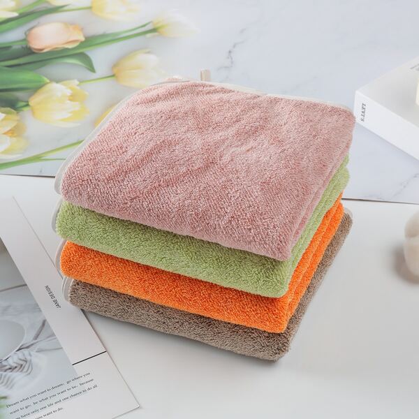 

1pc Random Solid Color Towel, Multicolor