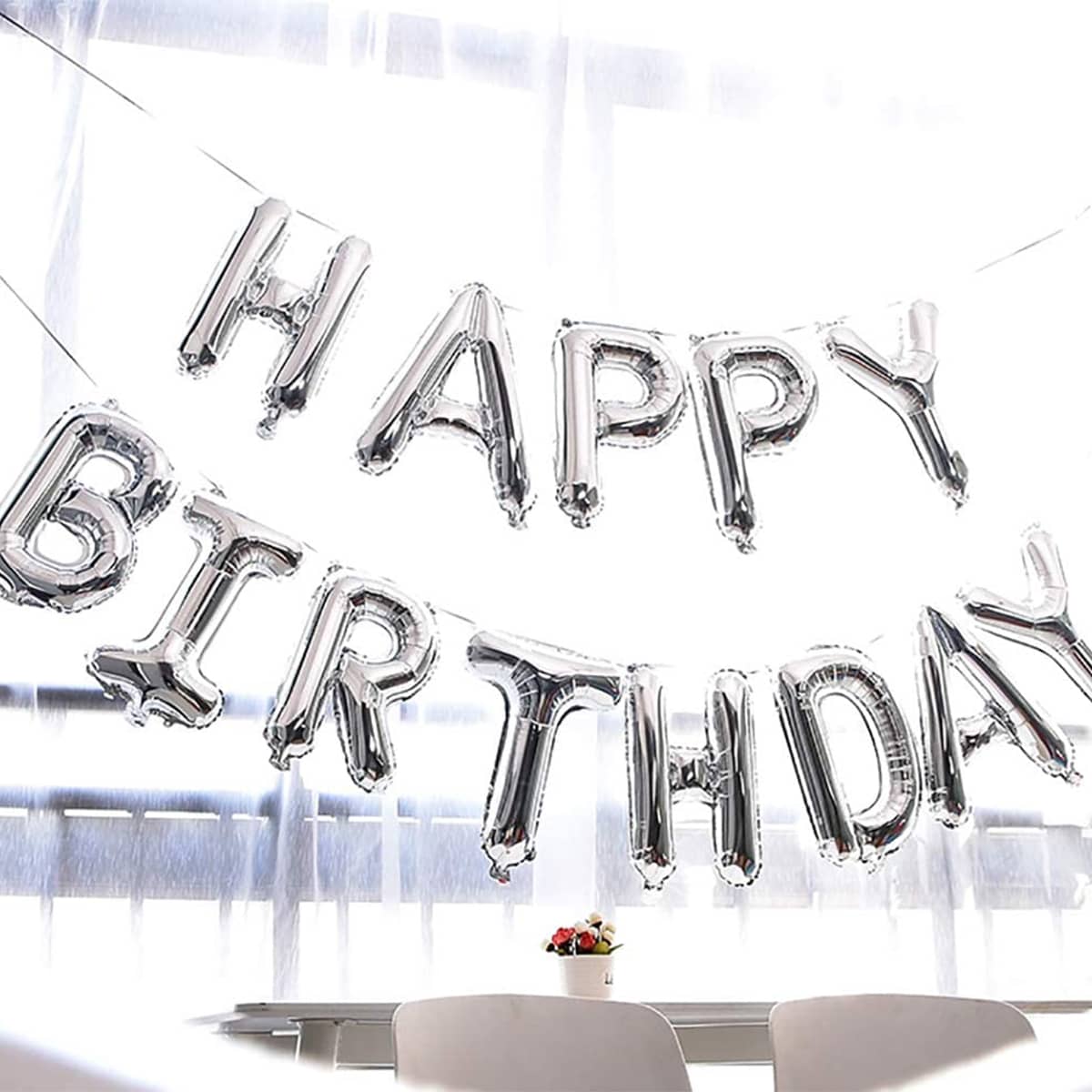 

1set Birthday Party Balloon Set, Silver