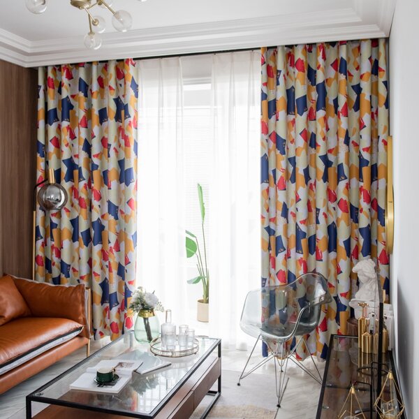 

Abstract Pattern Single Panel Blackout Curtain, Multicolor