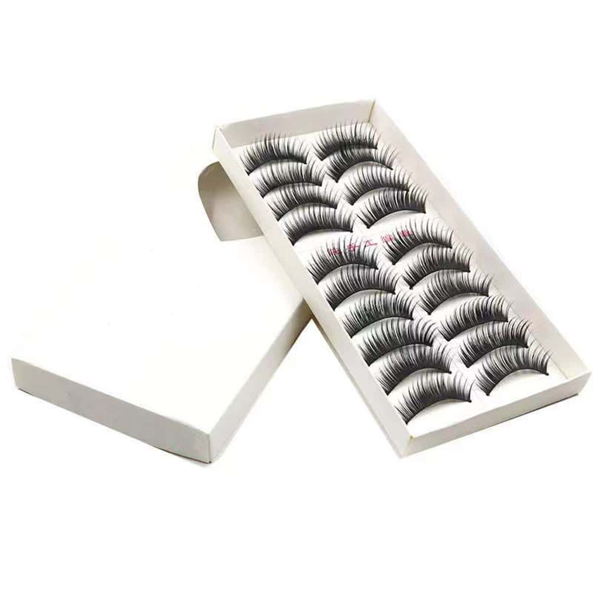 

Natural Thick Fake Eyelashes 10pairs, Black