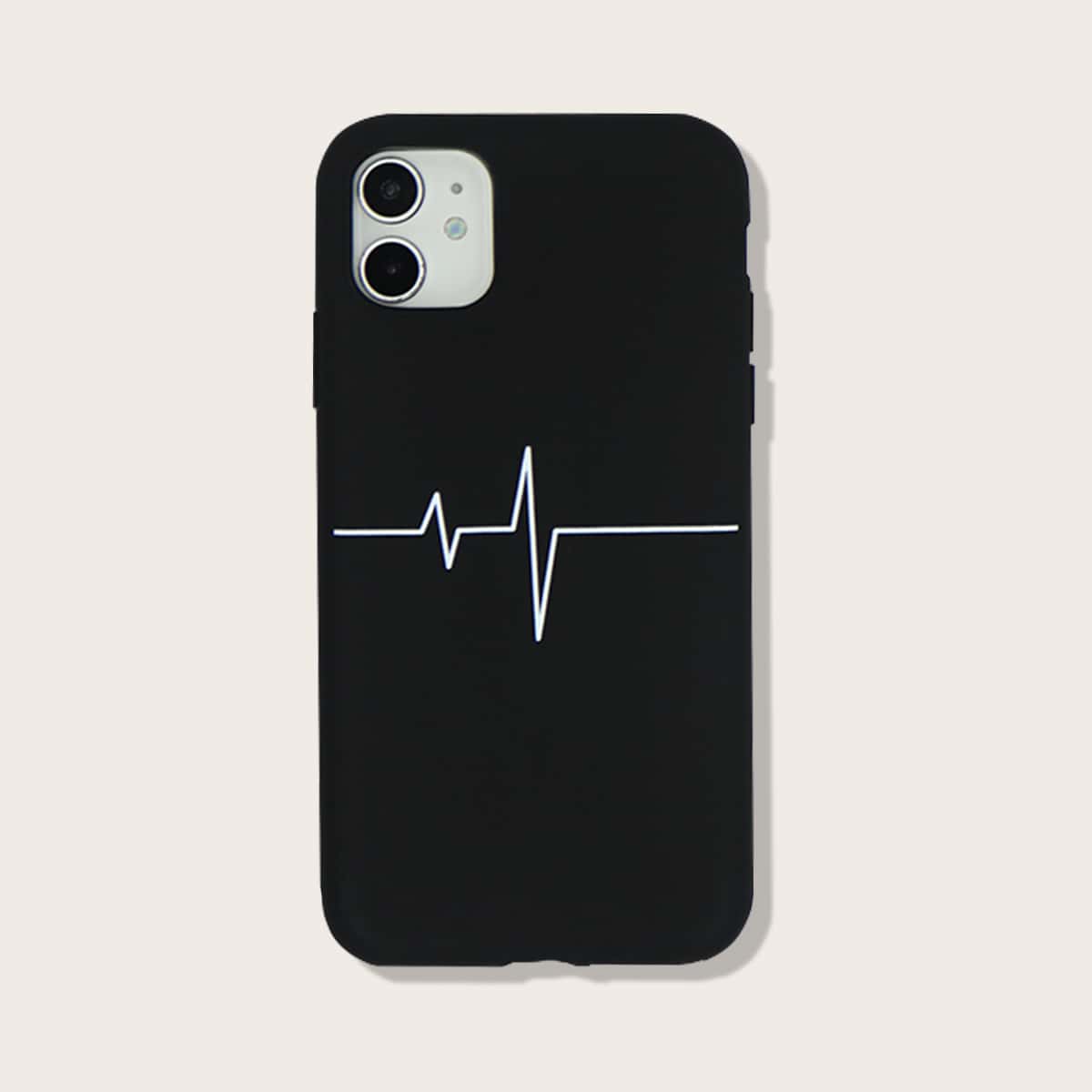 

Heartbeat Line iPhone Case, Black and white