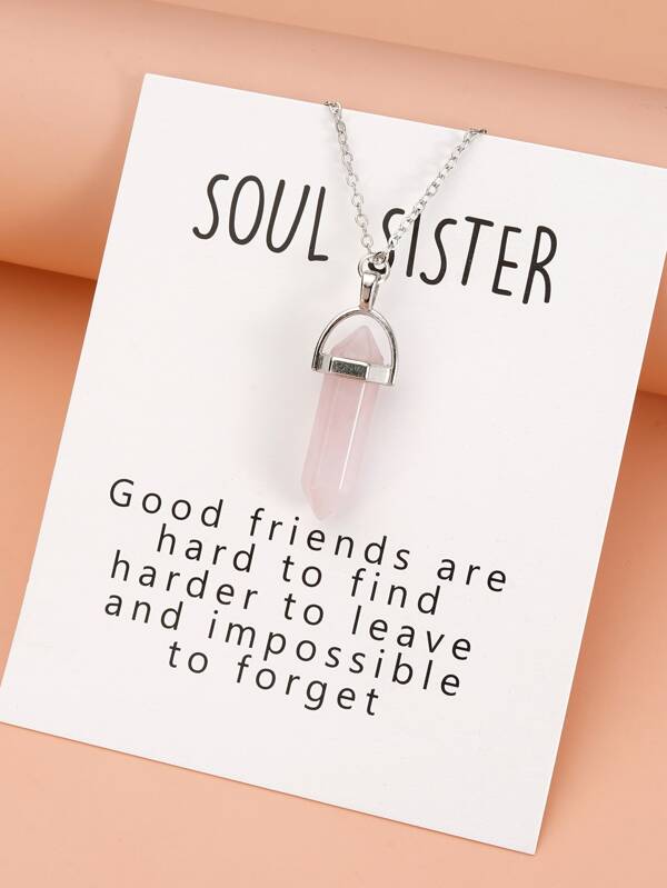 Geo Stone Pendant Necklace SHEIN UK