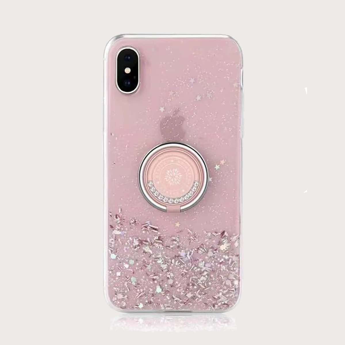 

Glitter Ring Holder Phone Case, Pink