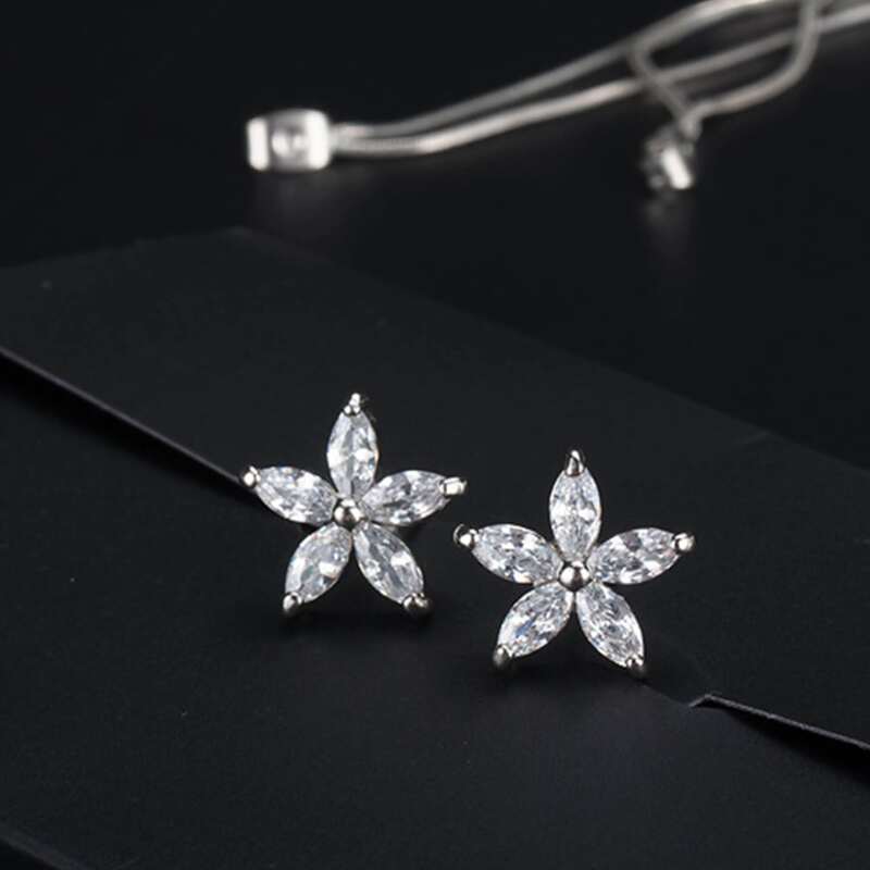 

Floral Tassel Linear Earrings, Silver