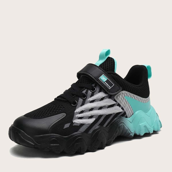 

Boys Color Block Knit Chunky Sneakers, Black