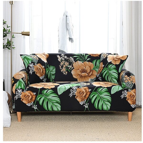 

Flower Print Sofa Cover With 1pc Cushion Cover Without Filler, Multicolor