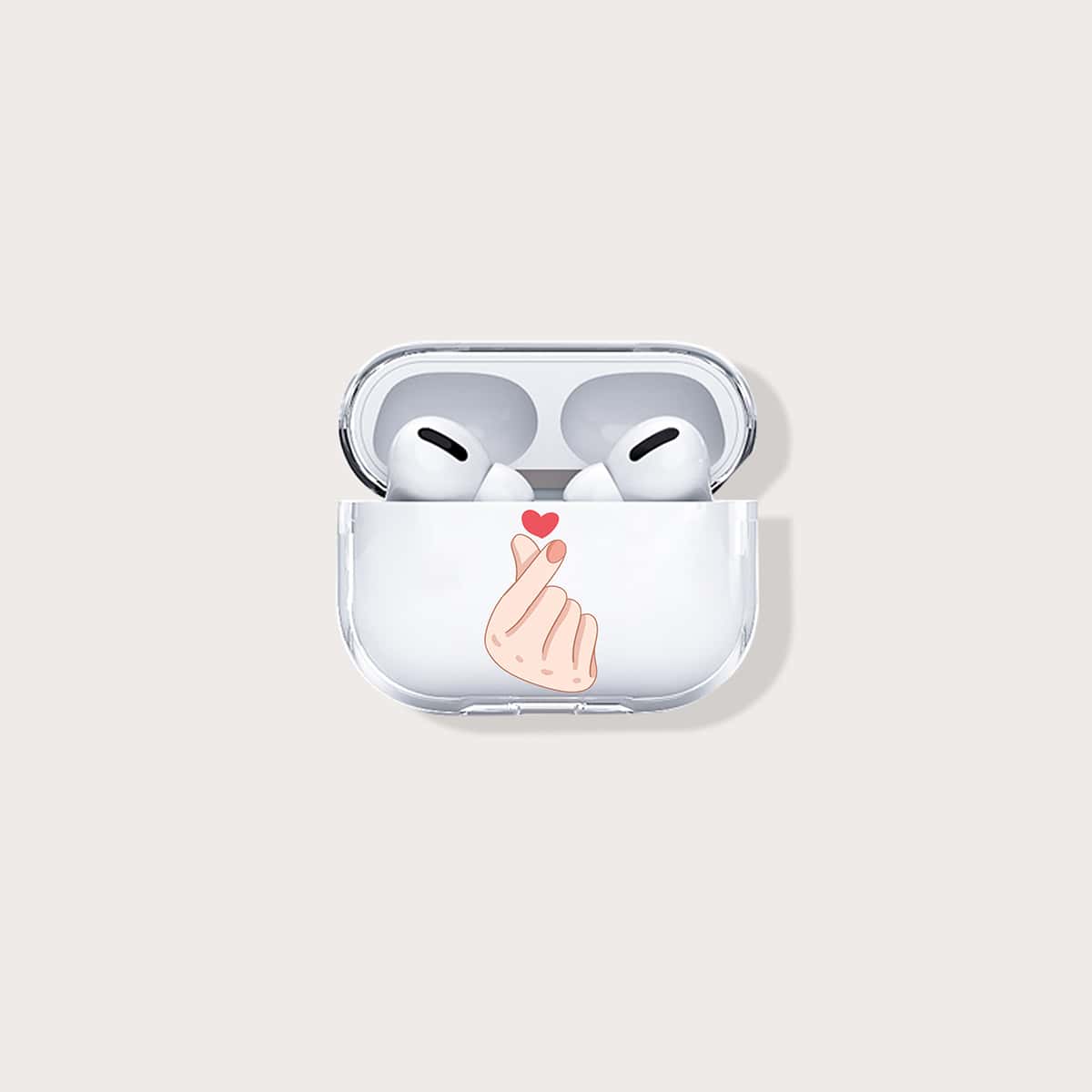 

Heart Gesture Clear AirPods Case