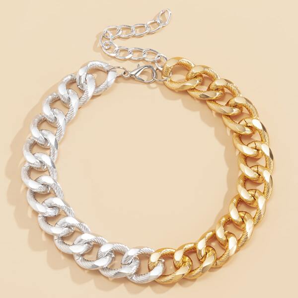 

Two Tone Chain Necklace, Multicolor