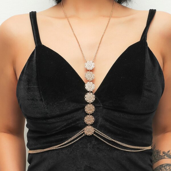 

Flower Decor Body Chain, Gold