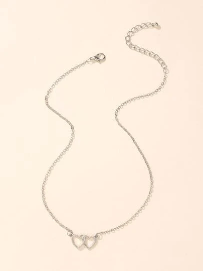 雙心形吊墜項鍊