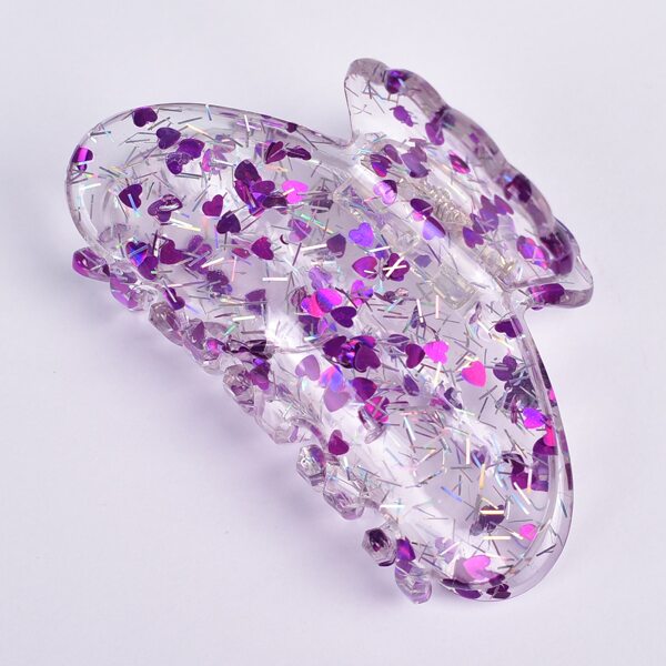 

Heart Decor Clear Hair Claw, Multicolor