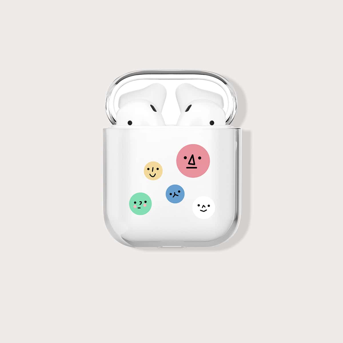 

Cartoon Expression AirPods Case, Clear