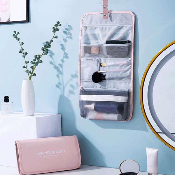 

1pc Travel Toiletries Storage Bag, Pink