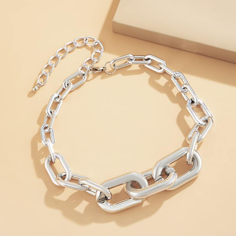 

Metal Chain Necklace, Silver