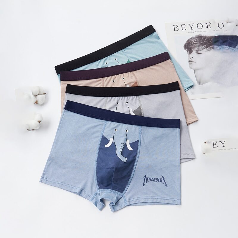 

Guys 4pcs Cartoon & Letter Graphic Boxer Brief, Multicolor