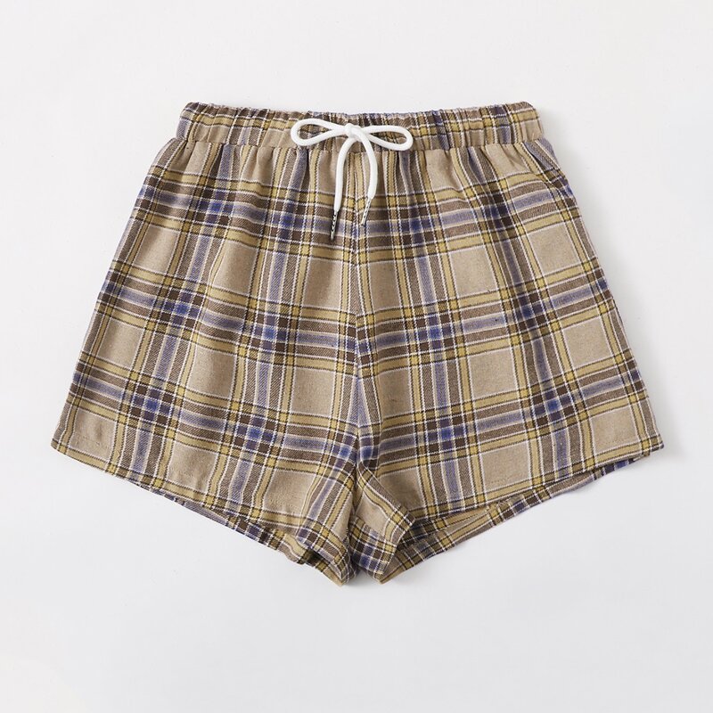

Plaid Tie Front Shorts, Multicolor