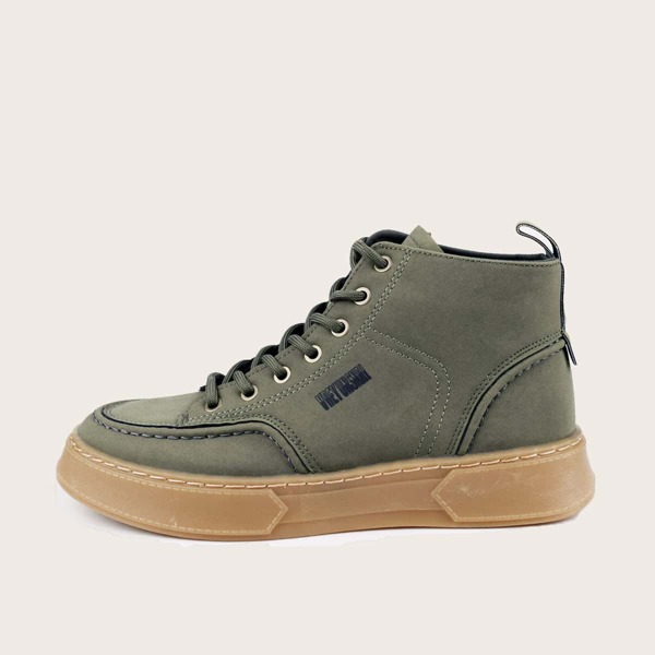 

Men Lace-up Front Ankle Boots, Green