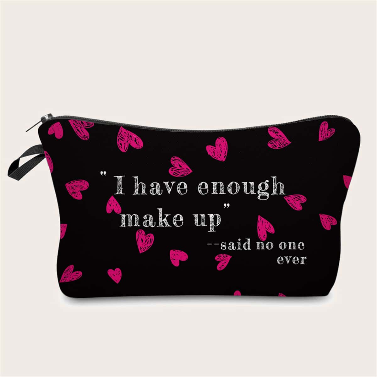 

Heart Print Makeup Bag, Multicolor