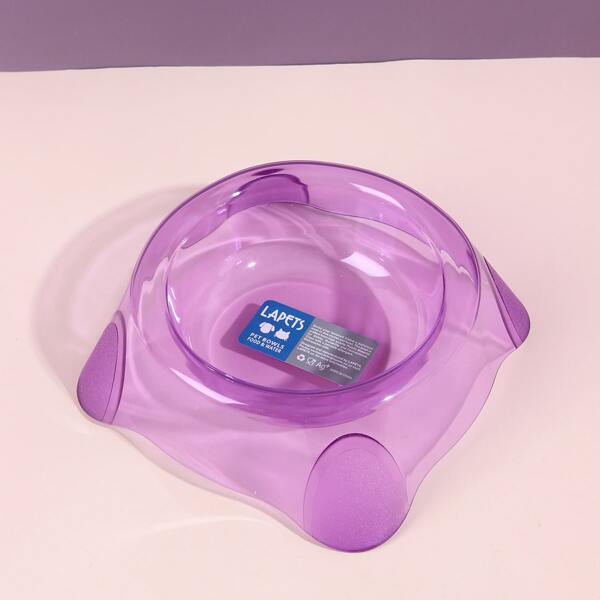 

1pc Clear Pet Bowl, Purple
