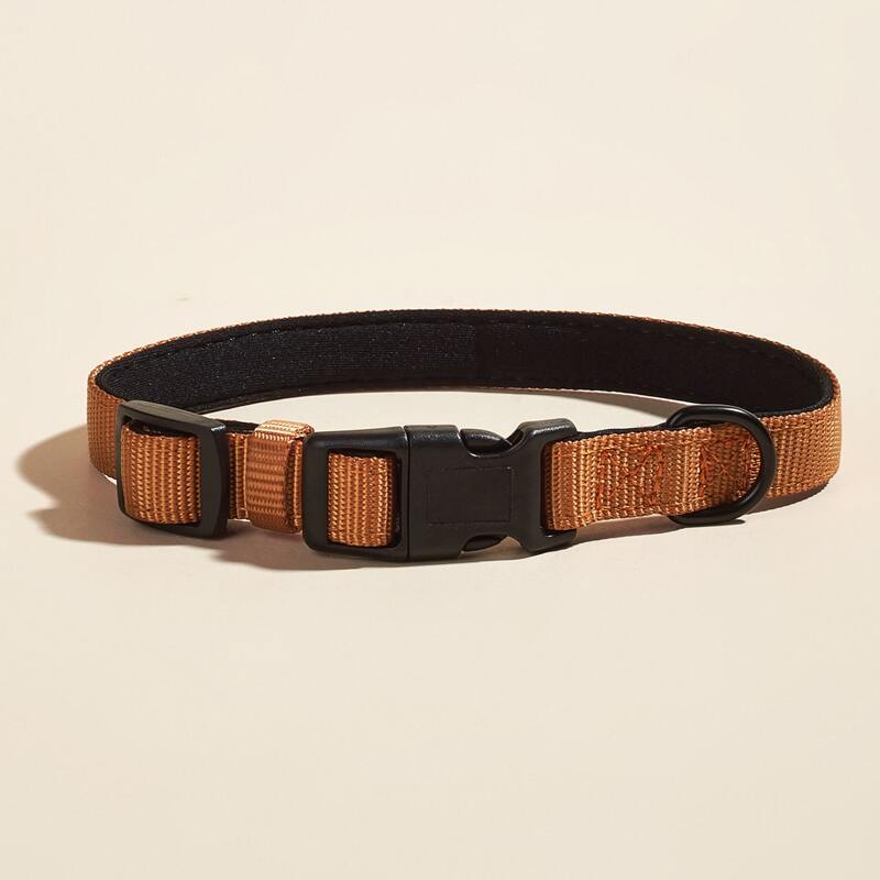 

Release Buckle Plain Dog Collar, Coffee brown