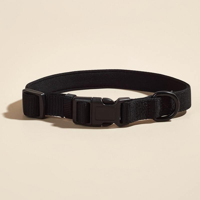 

Release Buckle Solid Dog Collar, Black