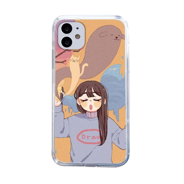 

Cartoon Girl Print iPhone Case, Multicolor